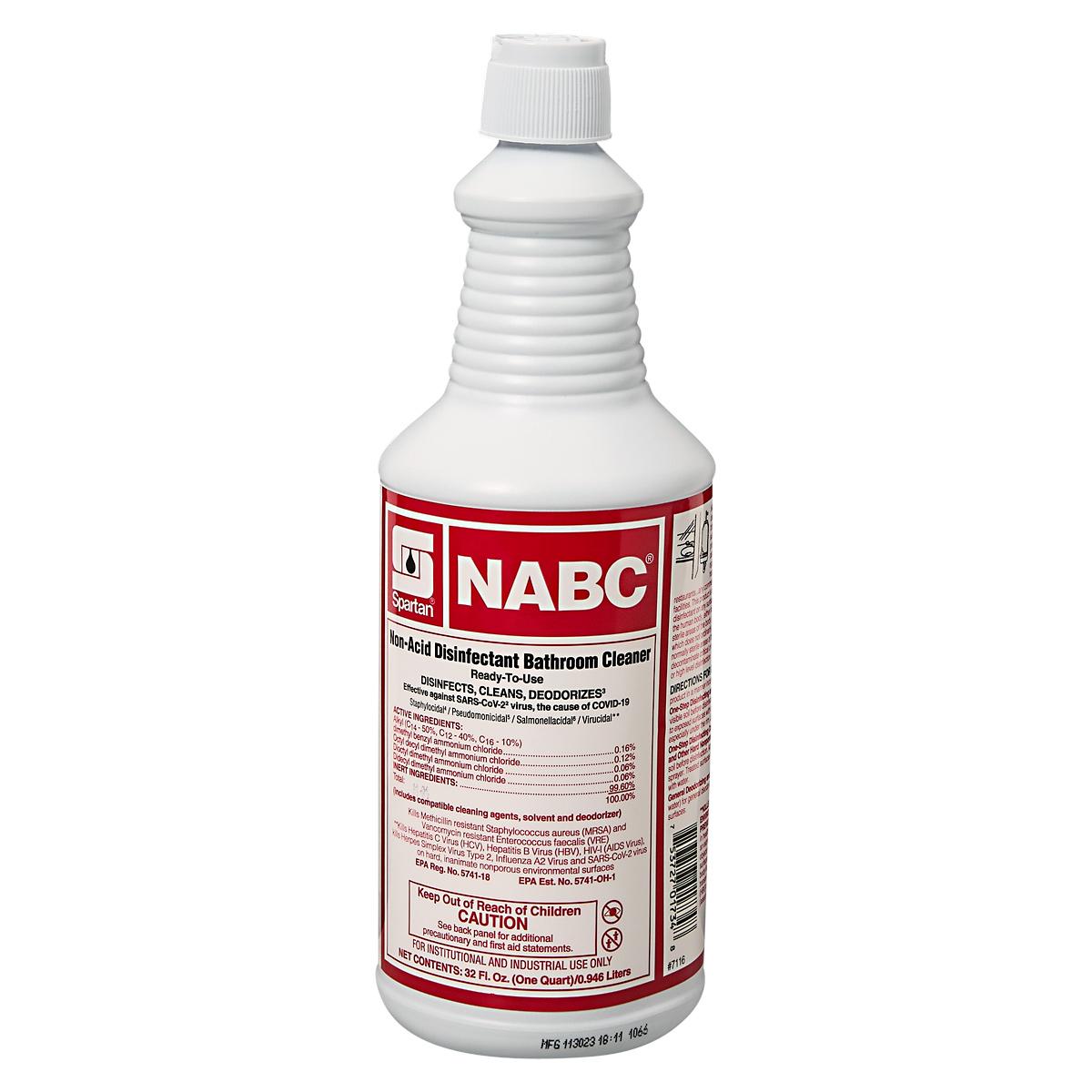 NABC® Floral Restroom Cleaner Disinfectant 1 QT Multi Surface Daily Neutral RTU Non-Acid 12/Case
