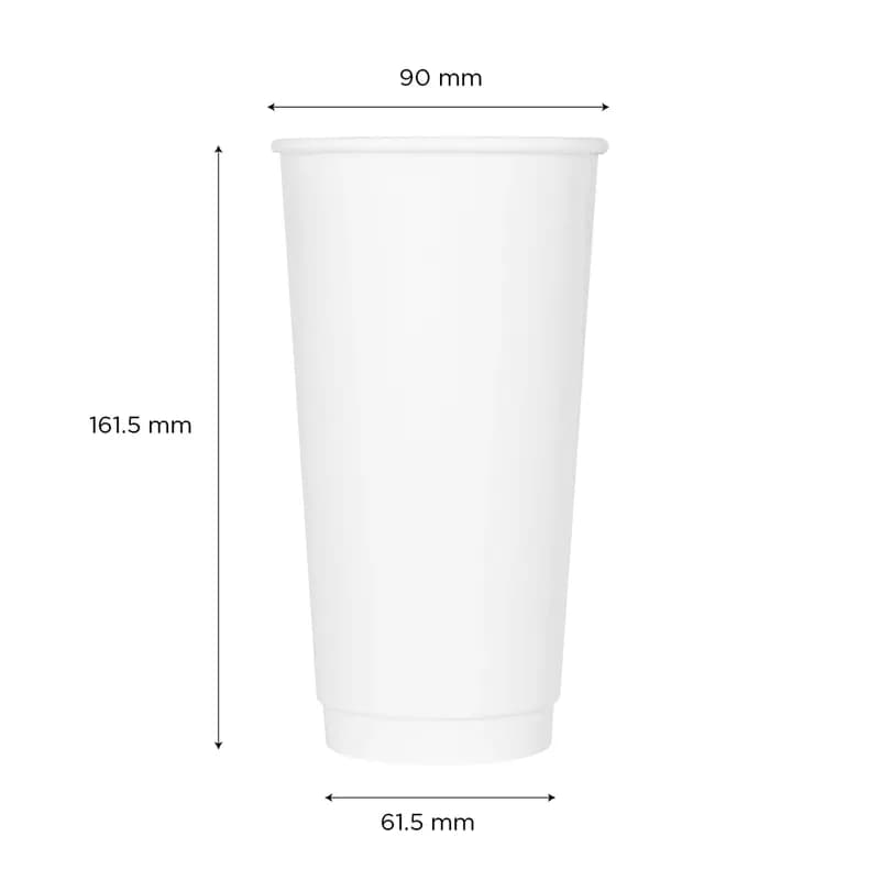 Karat® Hot Cup Insulated 20 OZ Double Wall Poly-Coated Paper White 300/Case