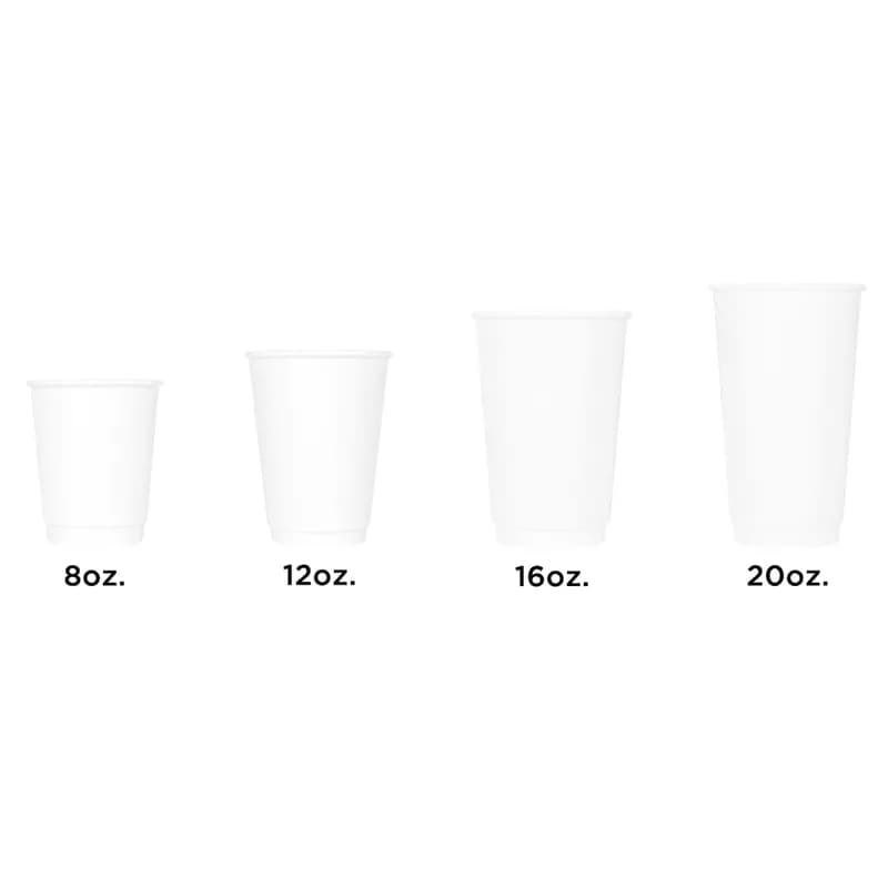 Karat® Hot Cup Insulated 20 OZ Double Wall Poly-Coated Paper White 300/Case