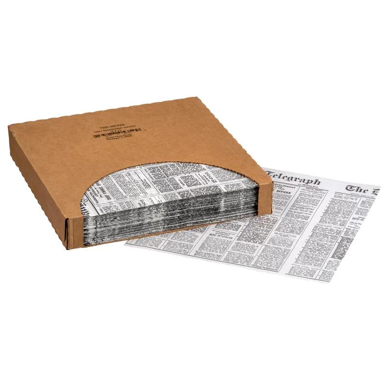 Sandwich Wrap 12X12 IN Dry Wax Paper White Newsprint 5000/Case