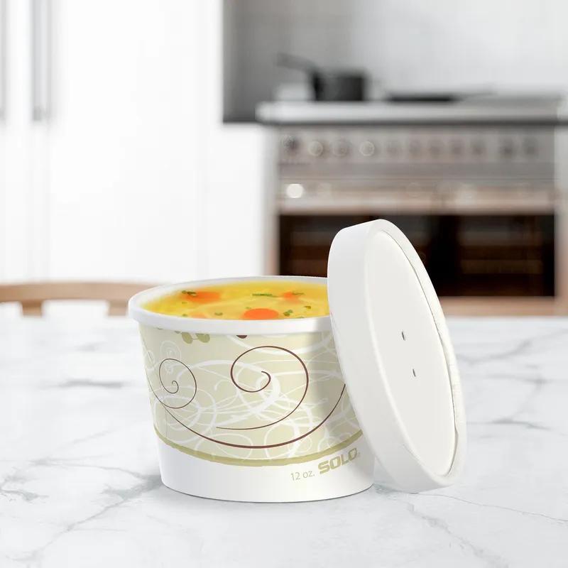 Solo® Flexstyle® Food Container Base & Lid Combo 12 OZ DSP Symphony® Squat 25 Count/Bag 10 Bags/Case 250 Count/Case