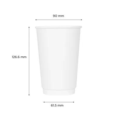 Karat® Hot Cup Insulated 16 OZ Double Wall Poly-Coated Paper White 500/Case