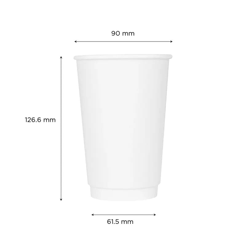 Karat® Hot Cup Insulated 16 OZ Double Wall Poly-Coated Paper White 500/Case