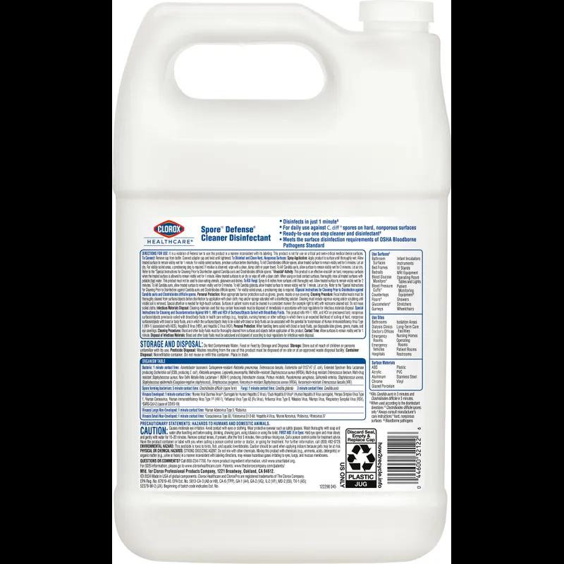 Clorox Healthcare® Spore Defense Disinfectant 1 GAL Sporicidal Antibacterial Multi-Surface 4/Case