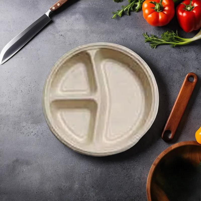 Plate 10 IN 3 Compartment Plant Fiber 200/Case