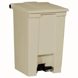 Trash 1-Stream Trash Can 15.94X16.5X24.5 IN Beige Resin With Hinged Lid Step-On 1/Each
