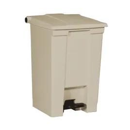 Trash Can Beige Plastic With Hinged Lid Step-On 1/Each