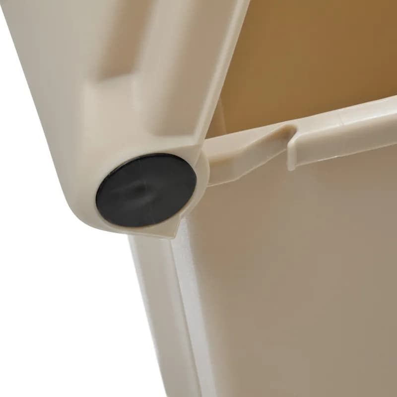 Trash 1-Stream Trash Can 15.94X16.5X24.5 IN Beige Resin With Hinged Lid Step-On 1/Each
