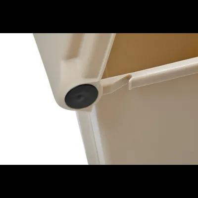 1-Stream Trash Can Beige Resin With Hinged Lid Step-On 1/Each