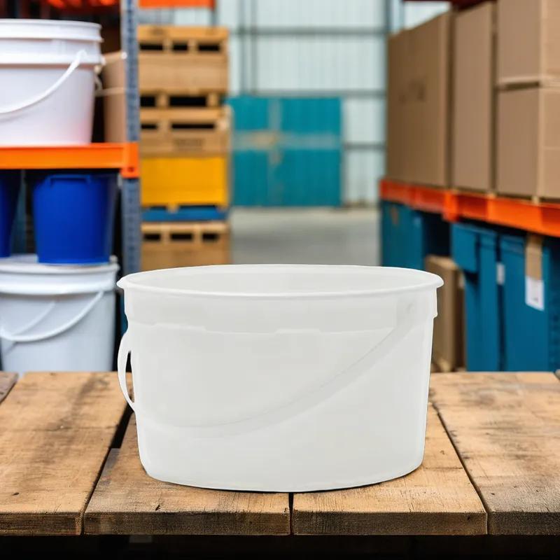Bucket & Tub Base 128 OZ PET White Round With Handle 120/Case