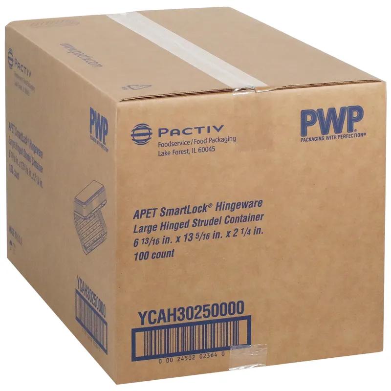 Danish Dessert Container Hinged 13.5X6.875X2.75 IN PET Clear Rectangle 100/Case