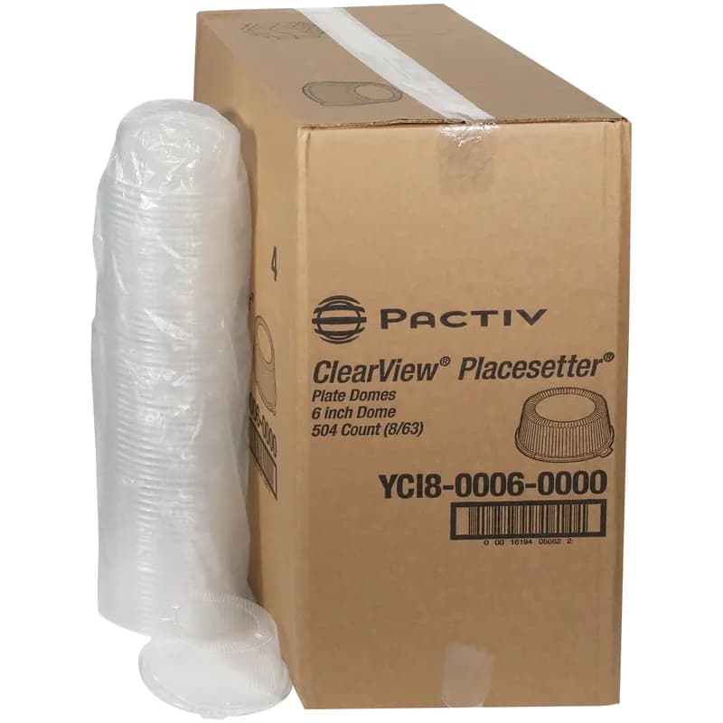 Lid Dome 6X2.1 IN 1 Compartment OPS Clear Round For Container 504/Case