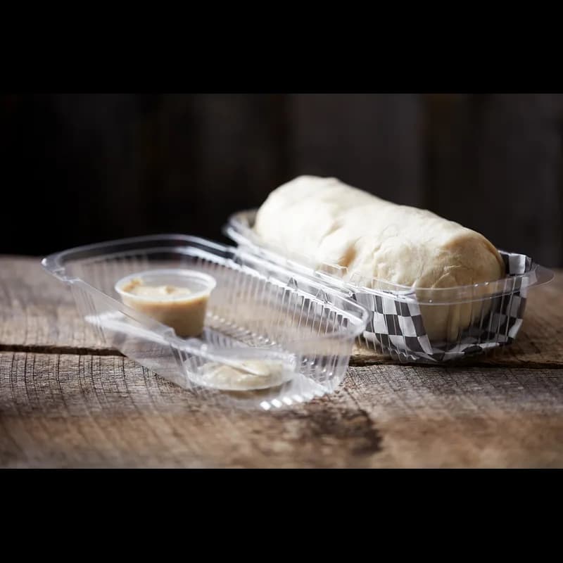 Hoagie & Sub Take-Out Container Hinged With Dome Lid 9.3X4.5X3 IN OPS Clear Rectangle 250/Case