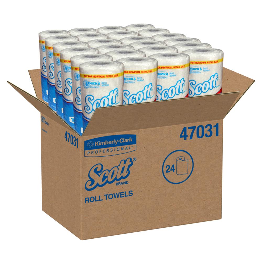 Scott® Household & Kitchen Roll Paper Towel 11X5.9 IN White 1/2 Size Sheets 100 Sheets/Roll 24 Rolls/Case