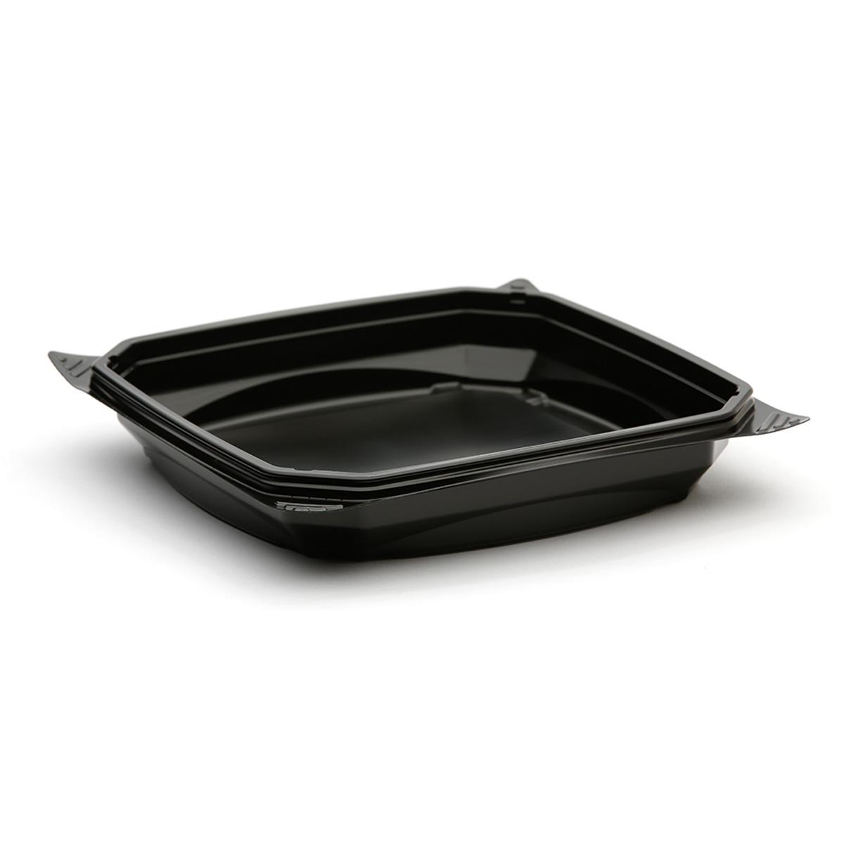 The BOTTLEBOX ® Take-Out Container Base 9X9X1.95 IN PP Black Square 220/Case