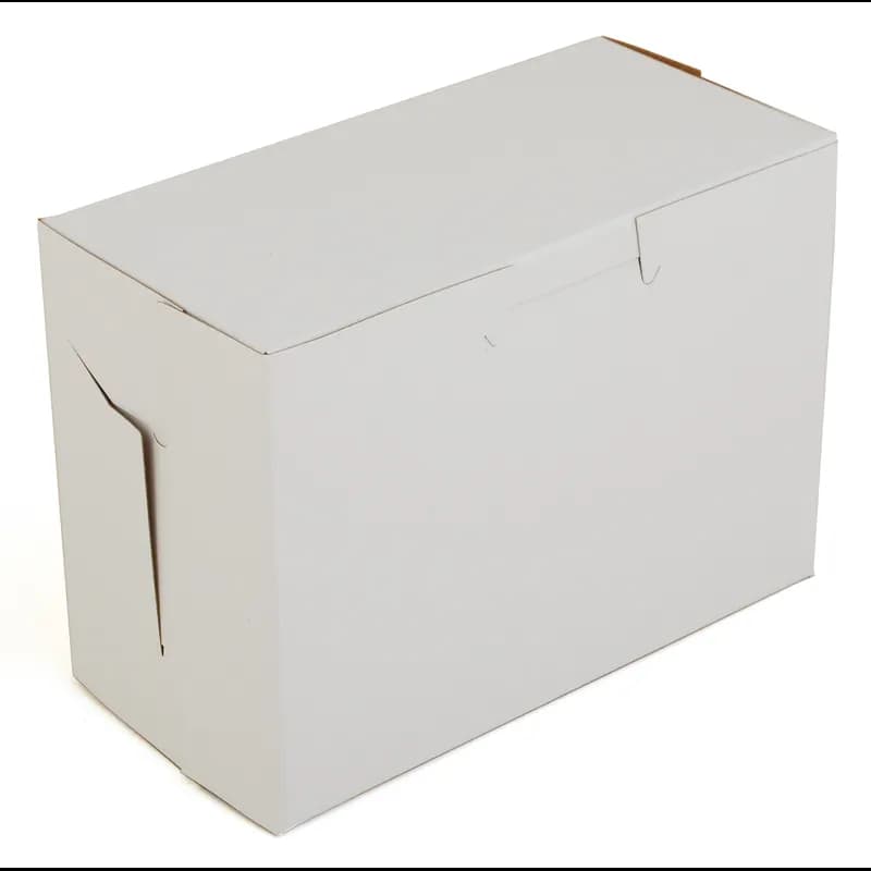 Bakery Box 5.5X2.75X4 IN Clay-Coated Kraft Board White Kraft Rectangle Lock Corner Tuck Top 250/Bundle