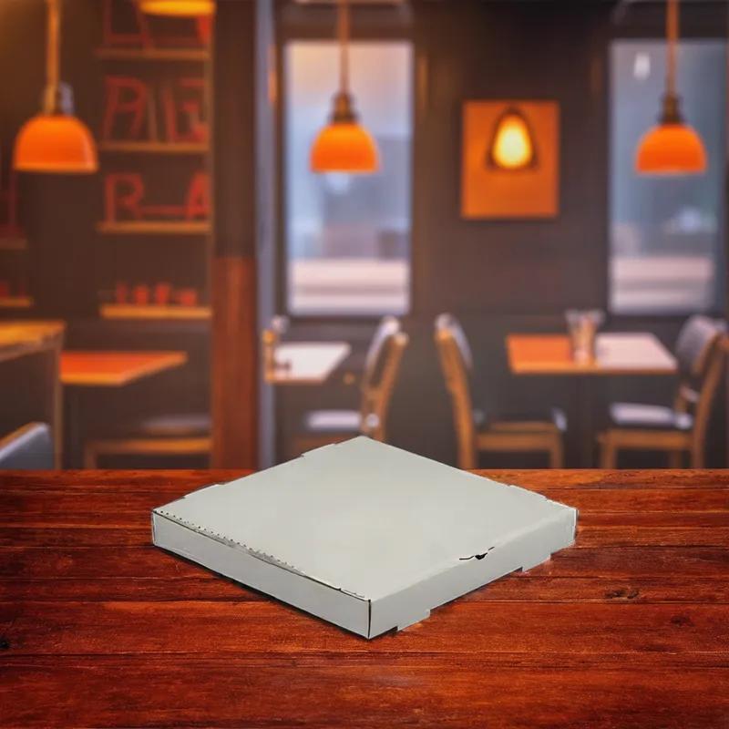 Pizza Box 20X20X2 IN Corrugated Cardboard White Kraft Fluted B-Flute 25/Bundle