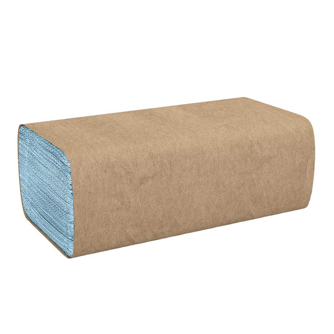 PRO Tuff-Job® Folded Paper Towel 2PLY Blue Single Fold Antimicrobial Foodservice 12/Case