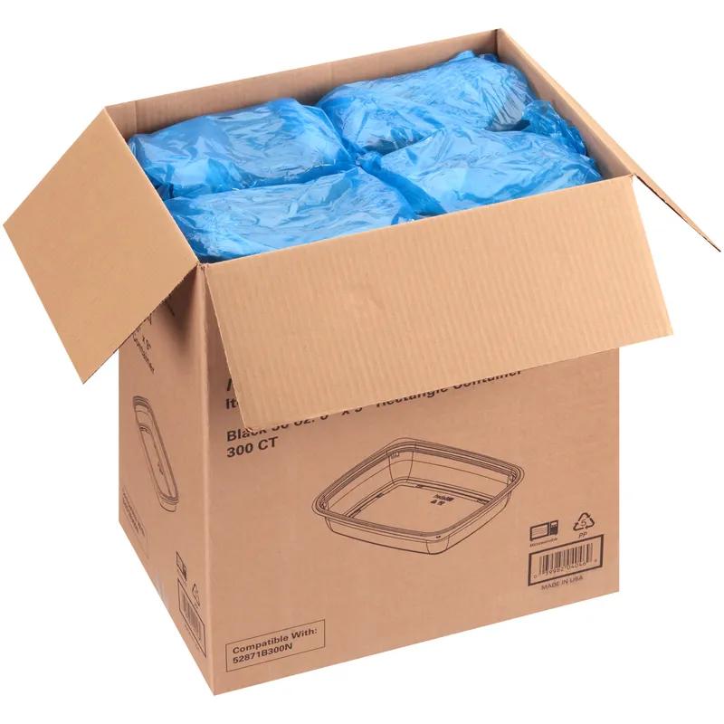 Take-Out Container Base Small (SM) 9.25X6.5X1.88 IN PP Black Rectangle 300/Case