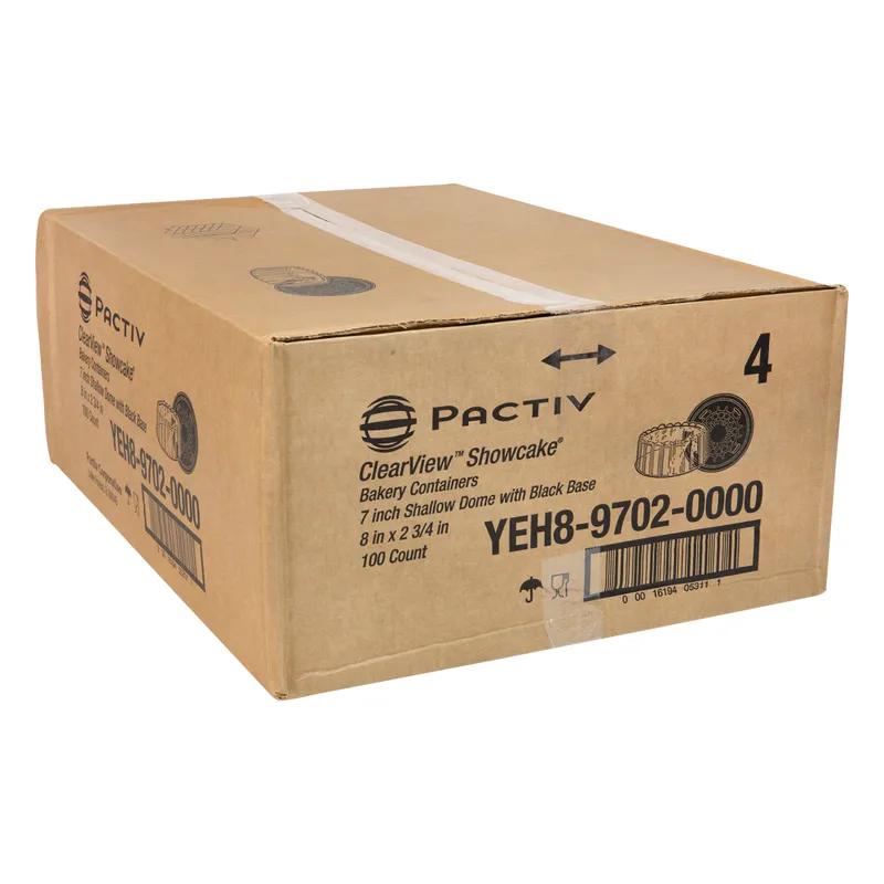 Cake Container & Lid Combo With Dome Lid 9X3.5 IN OPS Clear Black Round Shallow 100/Case