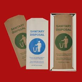 Menstrual Care Sanitary Bag 4X2X9 IN White Blue Bleached Kraft Paper Printed 1000/Case