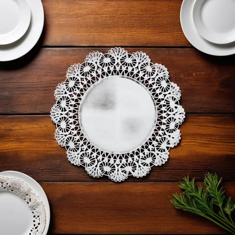 Doily 12 IN Paper White Lace Round 500/Box