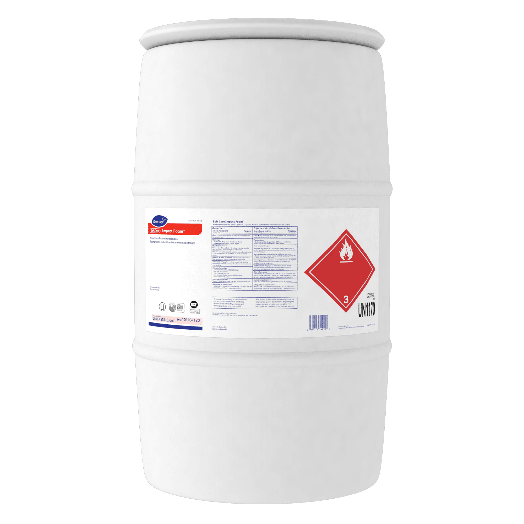 Soft Care® Hand Sanitizer Liquid Foam 55 GAL Clear Instant Kosher For IntelliCare 1/Drum