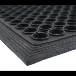 Light Cuisine Anti-Fatigue Floor Mat 60X36 IN Black Rubber With Beveled Edging Free Flow Anti-Slip 1/Each