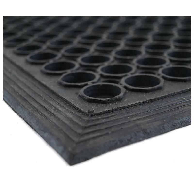 Light Cuisine Anti-Fatigue Floor Mat 60X36 IN Black Rubber With Beveled Edging Free Flow Anti-Slip 1/Each