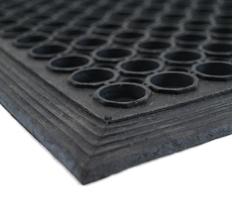 Light Cuisine Anti-Fatigue Floor Mat 60X36 IN Black Rubber With Beveled Edging Free Flow Anti-Slip 1/Each
