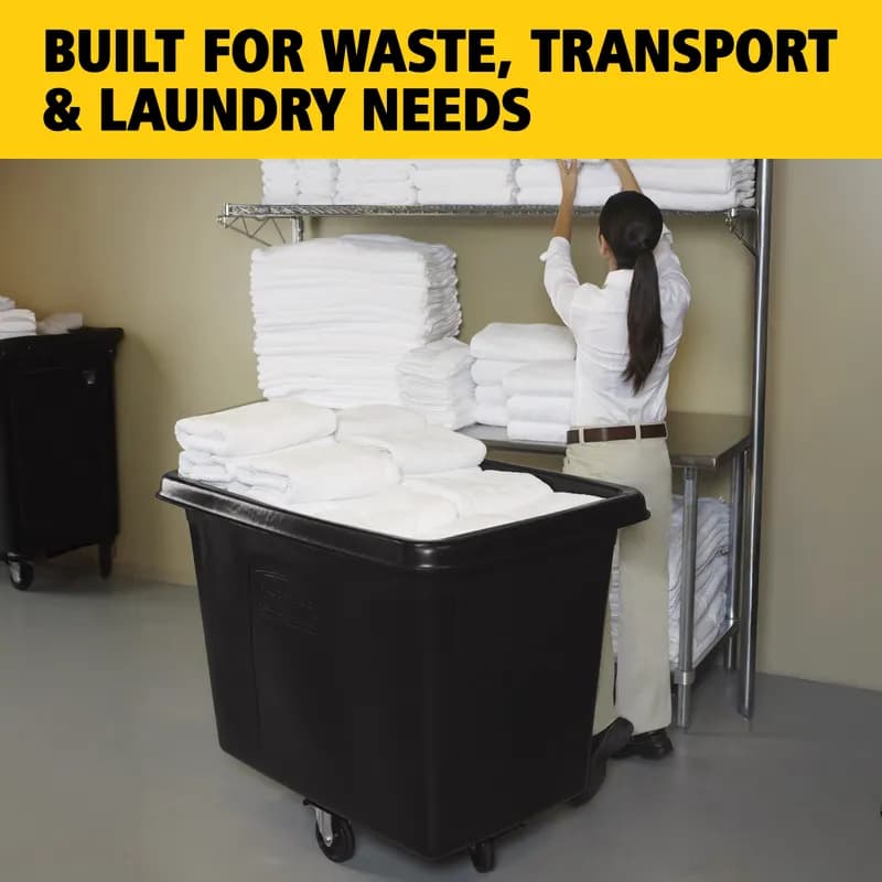 Cube Truck 43.75X31X37 IN 16 Cubic Foot Black Plastic FDA Approved 1/Each