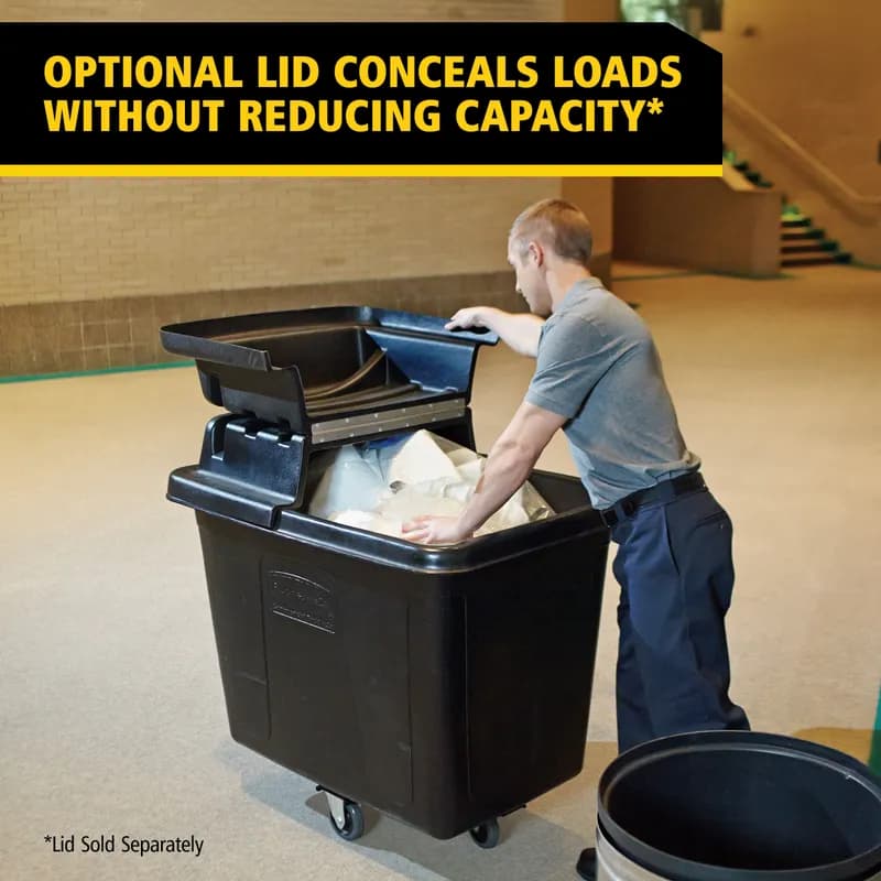 Cube Truck 43.75X31X37 IN 16 Cubic Foot Black Plastic FDA Approved 1/Each