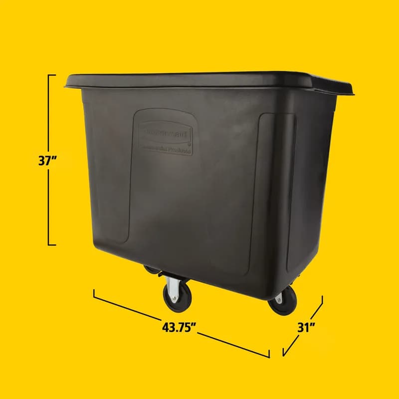 Cube Truck 43.75X31X37 IN 16 Cubic Foot Black Plastic FDA Approved 1/Each