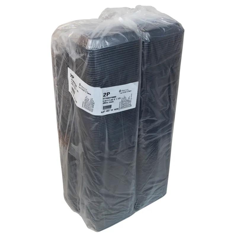 2P Produce Tray 8.33X5.83X1.125 IN Polystyrene Foam Black Rectangle Heavy 400/Case