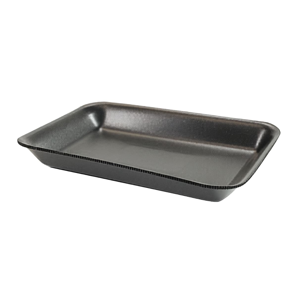 2 Meat Tray 5.75X8.25X1 IN Polystyrene Foam Deep Black Rectangle 500/Case