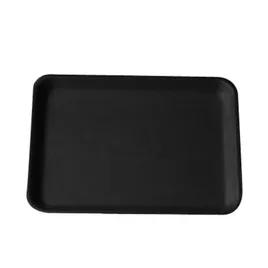 4S Meat Tray 7.25X9.25X0.63 IN Polystyrene Foam Black Rectangle 500/Case