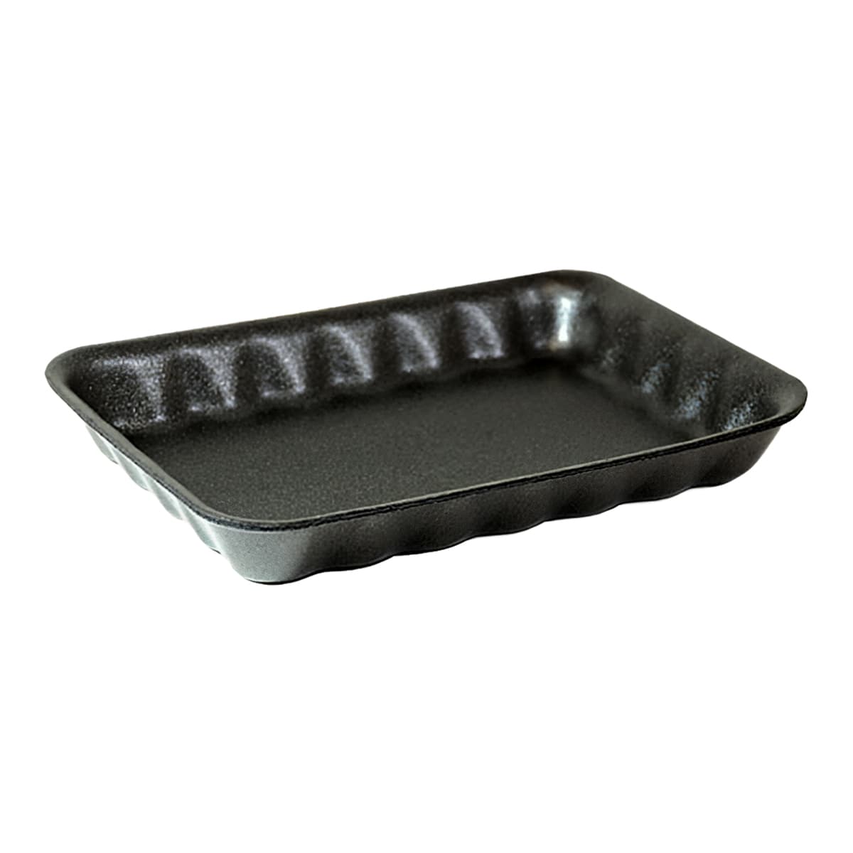 4P Meat Tray 6.75X9.25X1.31 IN Polystyrene Foam Black Rectangle 500/Bundle