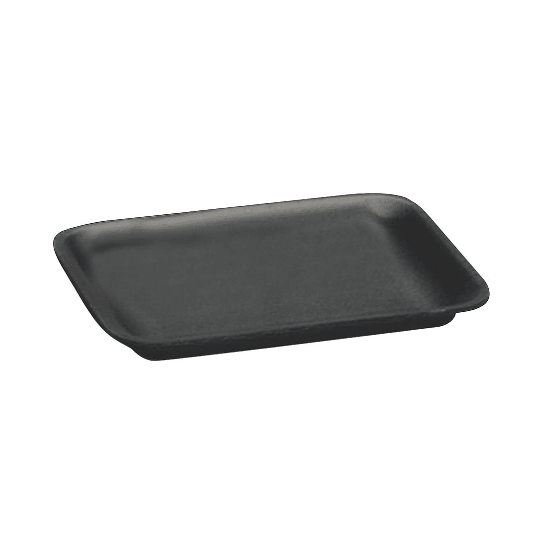 10S Meat Tray 5.88X10.75X0.63 IN Polystyrene Foam Black Rectangle 500/Case