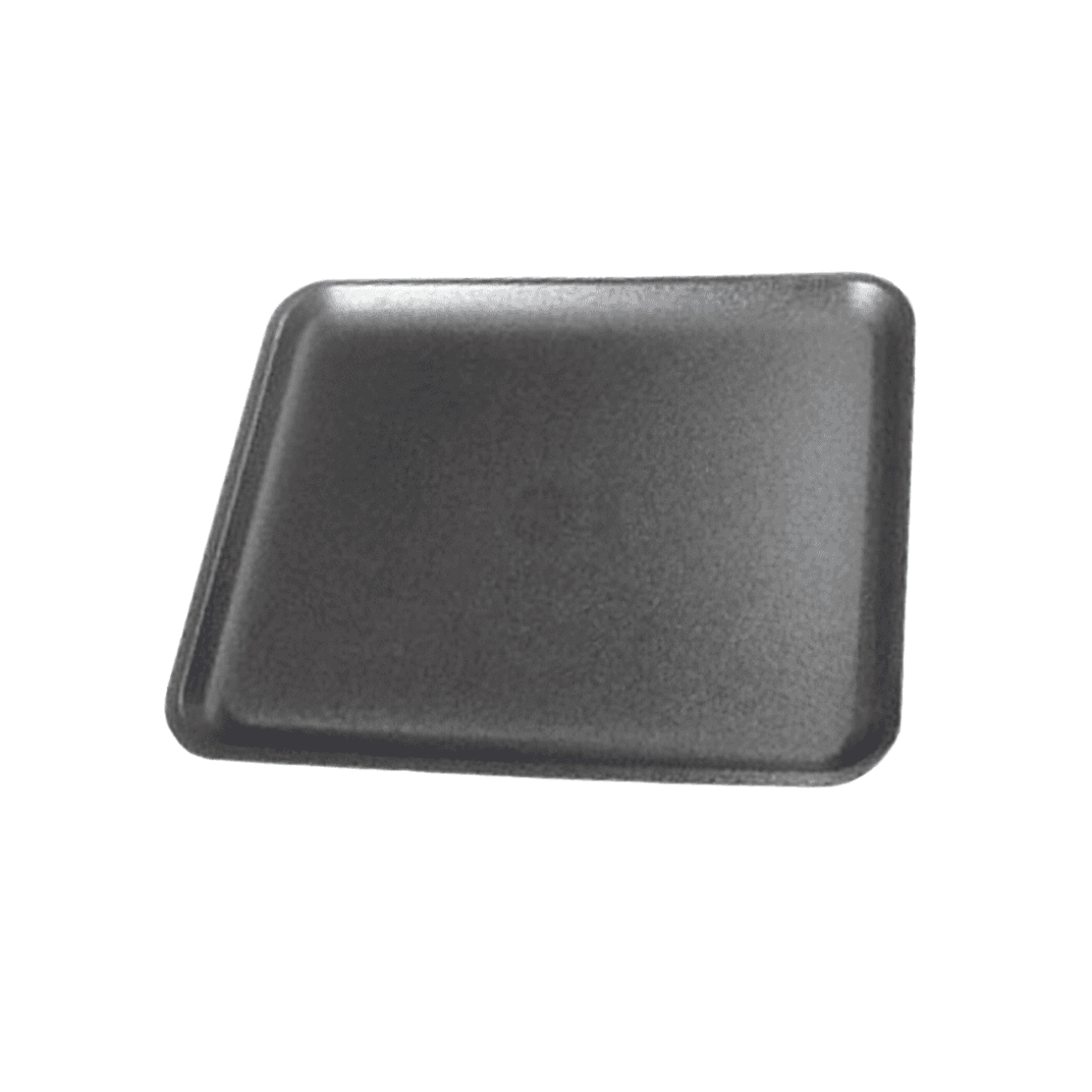 1014 Meat Tray 9.75X14X1 IN Polystyrene Foam Black Rectangle 100/Case