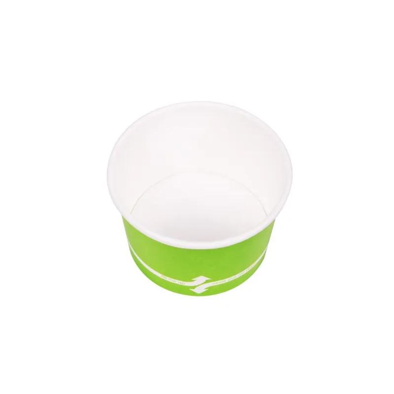 Karat® Food Container Base 4 OZ Double Wall Poly-Coated Paper Green Round 1000/Case