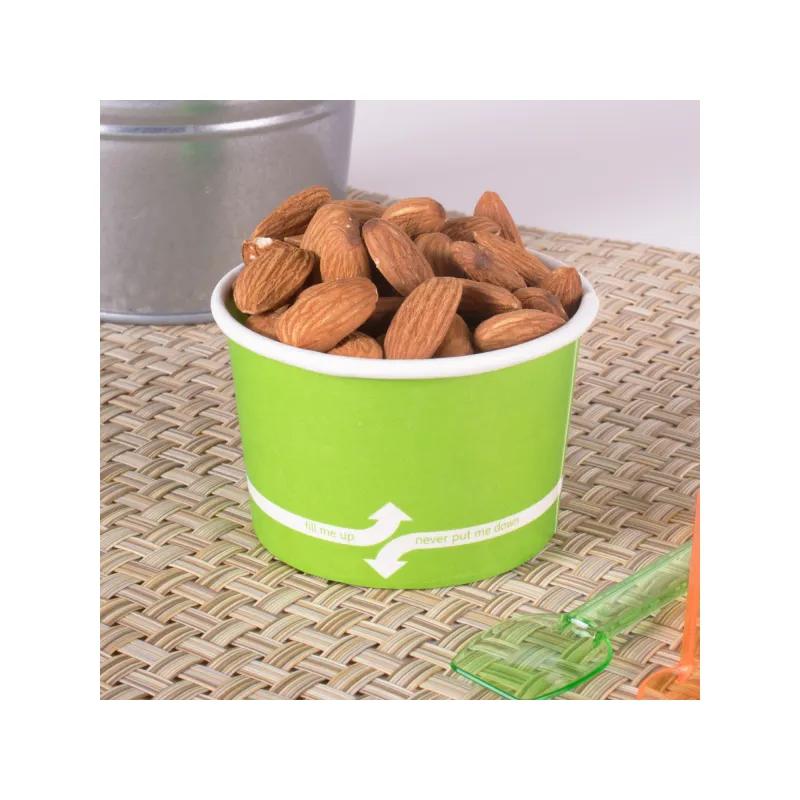 Karat® Food Container Base 4 OZ Double Wall Poly-Coated Paper Green Round 1000/Case