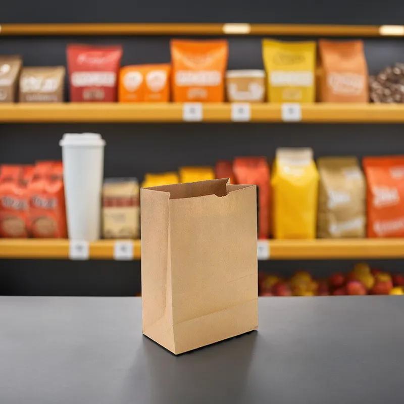 Grocery Bag 1/6 BBL Paper 40/40# With Self-Opening (SOS) Closure Duplex 400/Bundle