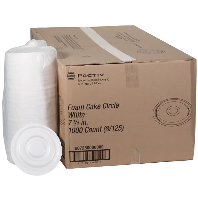 Cake Circle 7.25 IN Polystyrene Foam White Round 1000/Case