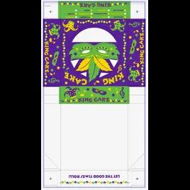 King Cake Box 10X10X2.5 IN Paperboard Mardi Gras Square 100/Case