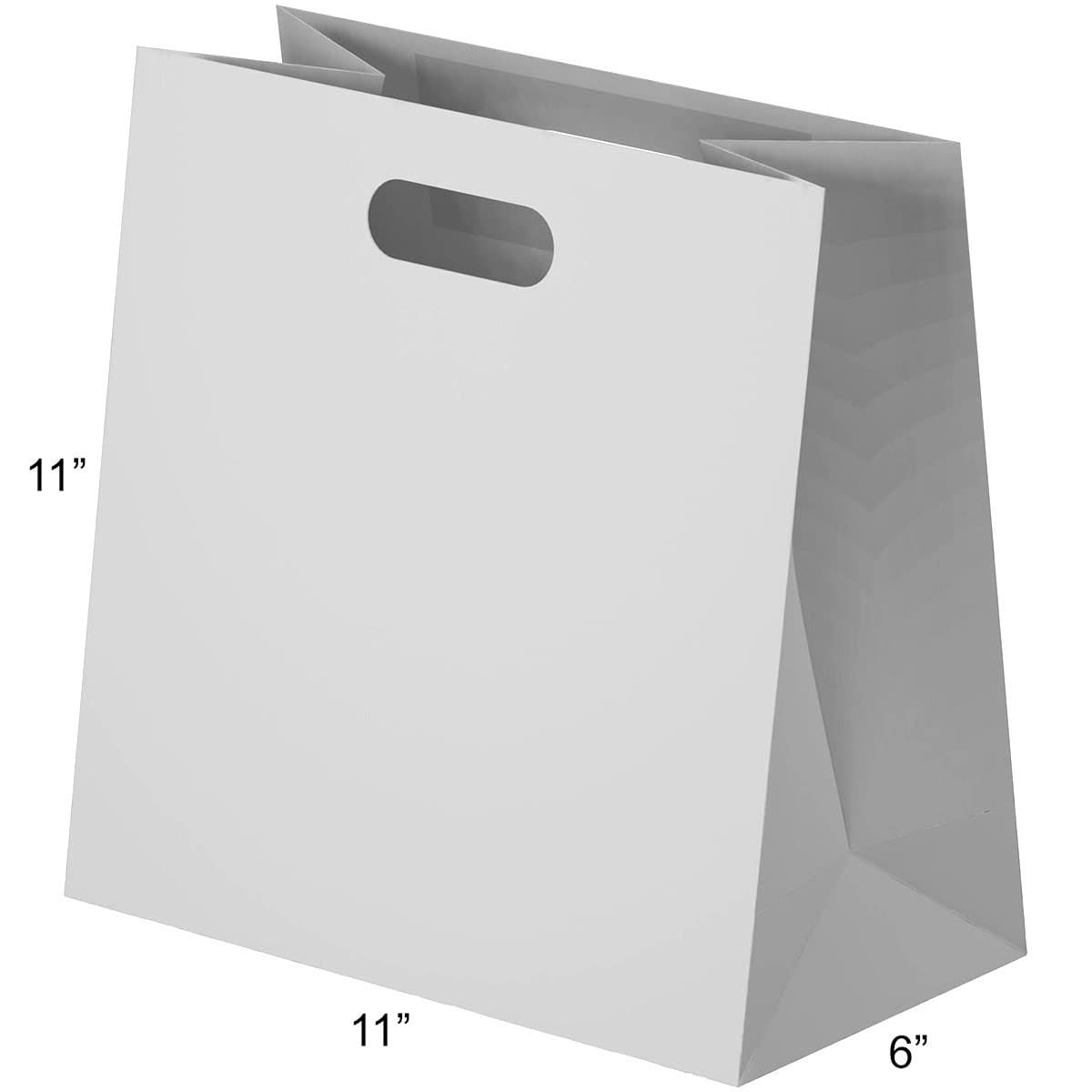 Victoria Bay Bag 11X6X11 IN Paper White With Die Cut Handle Closure Gusset 500/Bundle