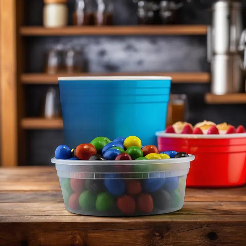 Deli Container Base & Lid Combo Plastic Round 250/Case