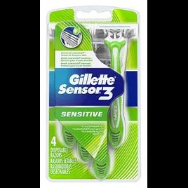 Gillette® Mens Shaving Razor Blue Disposable 4/Pack