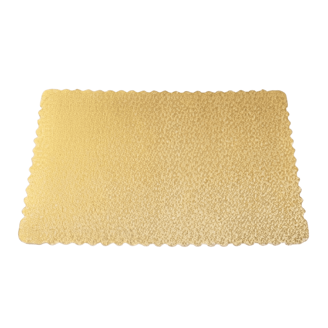 Goldwhen Cake Board 1/2 Size 18.75X13.75 IN Corrugated Paperboard Gold Scalloped 25/Case