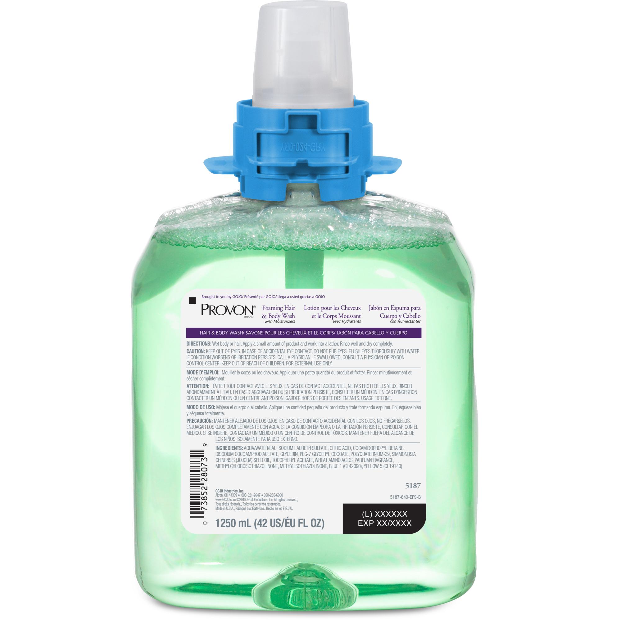 PROVON® Hair & Body Wash Liquid 1250 mL 4.94X3.89X8.48 IN Cucumber Melon Foaming For FMX-12 4/Case