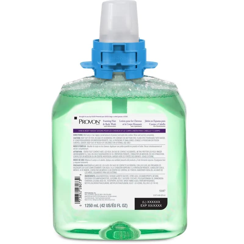 PROVON® Hair & Body Wash Liquid 1250 mL 4.94X3.89X8.48 IN Cucumber Melon Foaming For FMX-12 4/Case